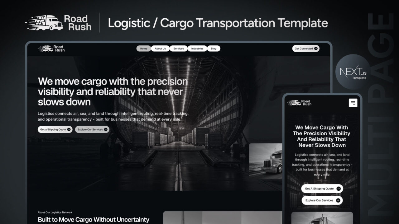 Roadrush-Logistics-Nextjs-Template-Thumbnail | DesignToCodes
