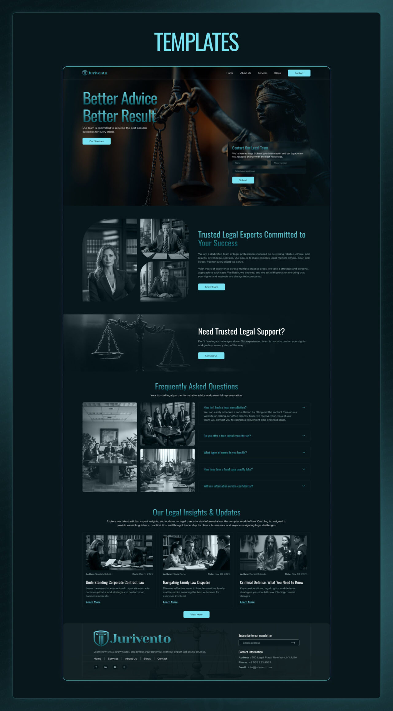 Jurivento-Law-Firm-Website-Framer-Template | DesignToCodes