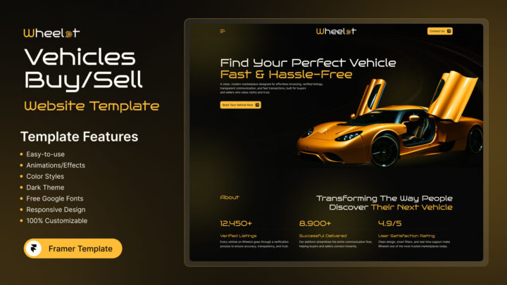 Wheelot-Vehicle-Marketplace-Framer-Template | DesignToCodes