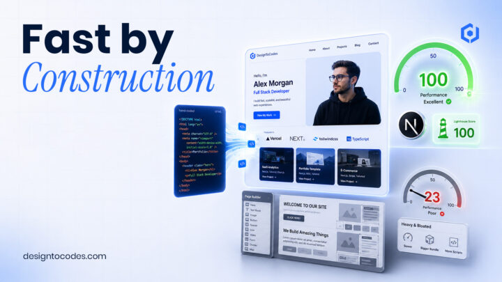 fast portfolio website template | designtocodes
