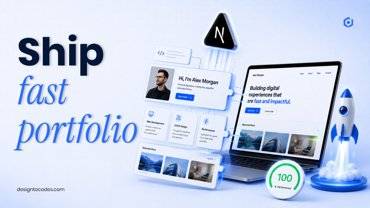 how to build a nextjs portfolio | designtocodes