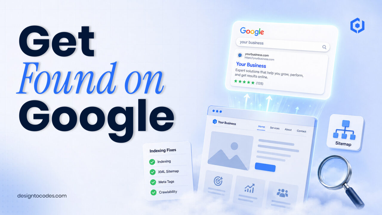 website not showing up on google | designtocodes