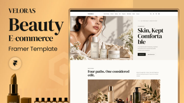Veloras-Beauty-E-commerce-Framer-Template-Thumbnail | DesignToCodes